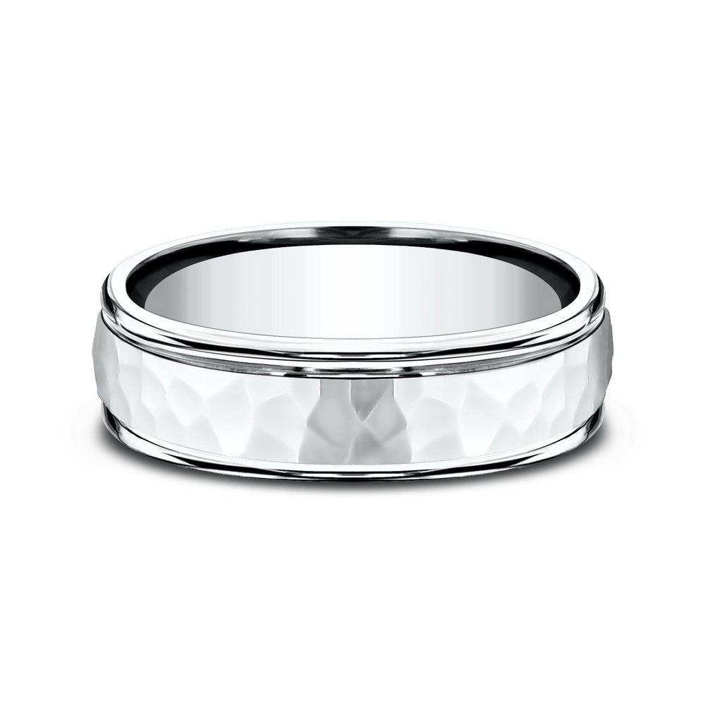The Wilson Men's Wedding Band in 14K White Gold - 6.5mm Width by Benchmark