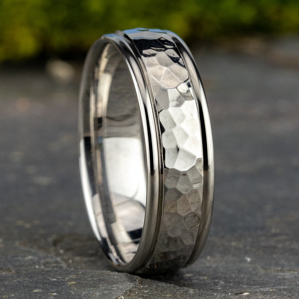 The Wilson Men's Wedding Band in 14K White Gold - 6.5mm Width by Benchmark
