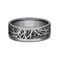 The Windsor Men's Wedding Band in Grey Tantalum and Grey/Black Titanium - 8mm Width by Tantalum