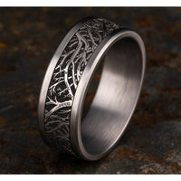 The Windsor Men's Wedding Band in Grey Tantalum and Grey/Black Titanium - 8mm Width by Tantalum