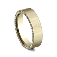 The Yuma Men's Wedding Band in 14K Yellow Gold - 6.5mm Width by Benchmark