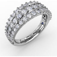 Three-Row Channel-Set Round Diamond Band by Fana - 1.11 Carat Total Diamond Weight