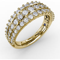 Three-Row Channel-Set Round Diamond Band by Fana - 1.11 Carat Total Diamond Weight