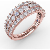 Three-Row Channel-Set Round Diamond Band by Fana - 1.11 Carat Total Diamond Weight