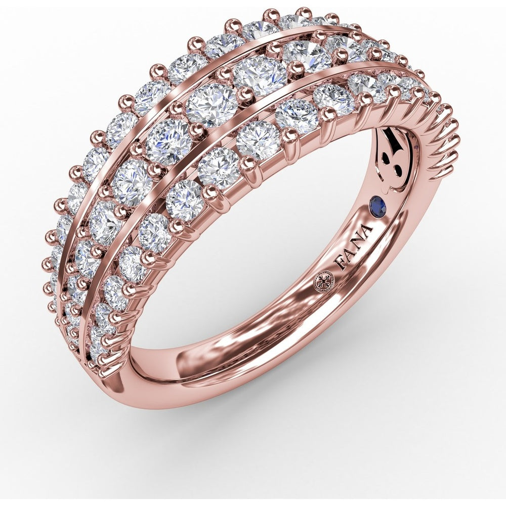 Three-Row Channel-Set Round Diamond Band by Fana - 1.11 Carat Total Diamond Weight