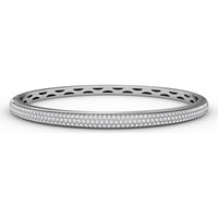 Three Row Pavé Set Round Diamond Bangle with Openwork Detail by Fana - 1.48 Carat Total Diamond Weight
