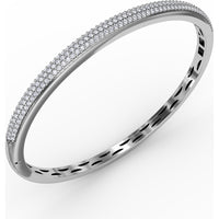Three Row Pavé Set Round Diamond Bangle with Openwork Detail by Fana - 1.48 Carat Total Diamond Weight