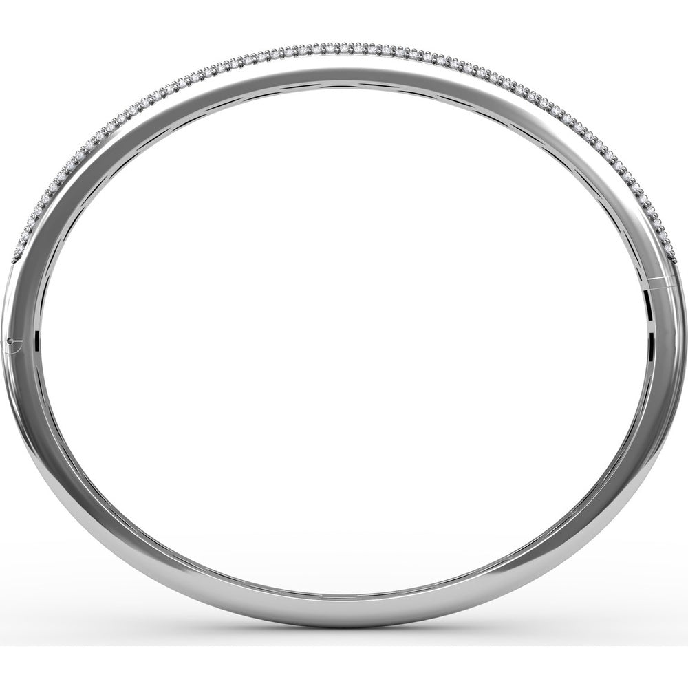 Three Row Pavé Set Round Diamond Bangle with Openwork Detail by Fana - 1.48 Carat Total Diamond Weight