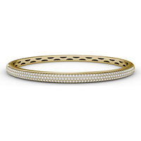 Three Row Pavé Set Round Diamond Bangle with Openwork Detail by Fana - 1.48 Carat Total Diamond Weight