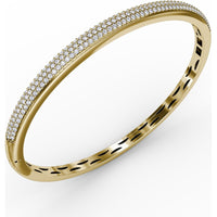 Three Row Pavé Set Round Diamond Bangle with Openwork Detail by Fana - 1.48 Carat Total Diamond Weight