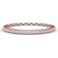 Three Row Pavé Set Round Diamond Bangle with Openwork Detail by Fana - 1.48 Carat Total Diamond Weight