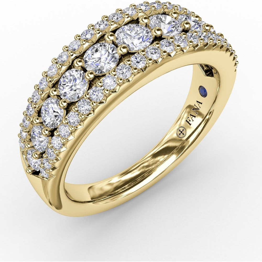Three-Row Pavé Set Round Diamond Fashion Band by Fana - 1.00 Carat Total Diamond Weight