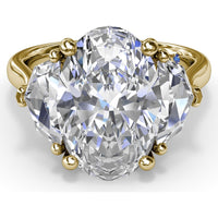 Three Stone Engagement Ring Setting with Cadillac Cut Side Diamonds - 1.42 Carat Total Side Stone Weight by Fana