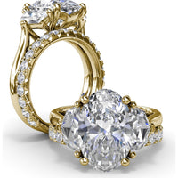 Three Stone Engagement Ring Setting with Cadillac Cut Side Diamonds - 1.42 Carat Total Side Stone Weight by Fana