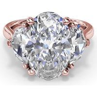 Three Stone Engagement Ring Setting with Cadillac Cut Side Diamonds - 1.42 Carat Total Side Stone Weight by Fana