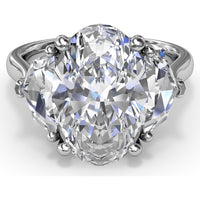 Three Stone Engagement Ring Setting with Cadillac Cut Side Diamonds - 1.42 Carat Total Side Stone Weight by Fana