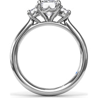 Three Stone Engagement Ring Setting with Emerald Cut Side Diamonds - 0.40 Carat Total Side Stone Weight by Fana