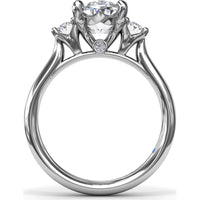 Three-Stone Engagement Ring Setting with Oval Diamonds - 0.34 Carat Total Side Stone Weight by Fana