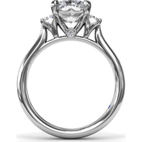 Three-Stone Engagement Ring Setting with Radiant-Cut Diamonds - 0.30 Carat Total Side Stone Weight by Fana