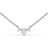 Three Stone Round Diamond Necklace by Fana - 0.58 Carat Total Diamond Weight