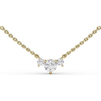 Three Stone Round Diamond Necklace by Fana - 0.58 Carat Total Diamond Weight