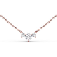 Three Stone Round Diamond Necklace by Fana - 0.58 Carat Total Diamond Weight