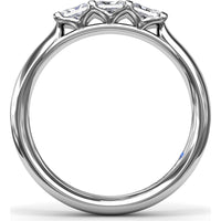 Three-Stone Wedding Band with Shared-Prong Set Radiant Cut Diamonds by Fana - 0.42 Carat Total Diamond Weight