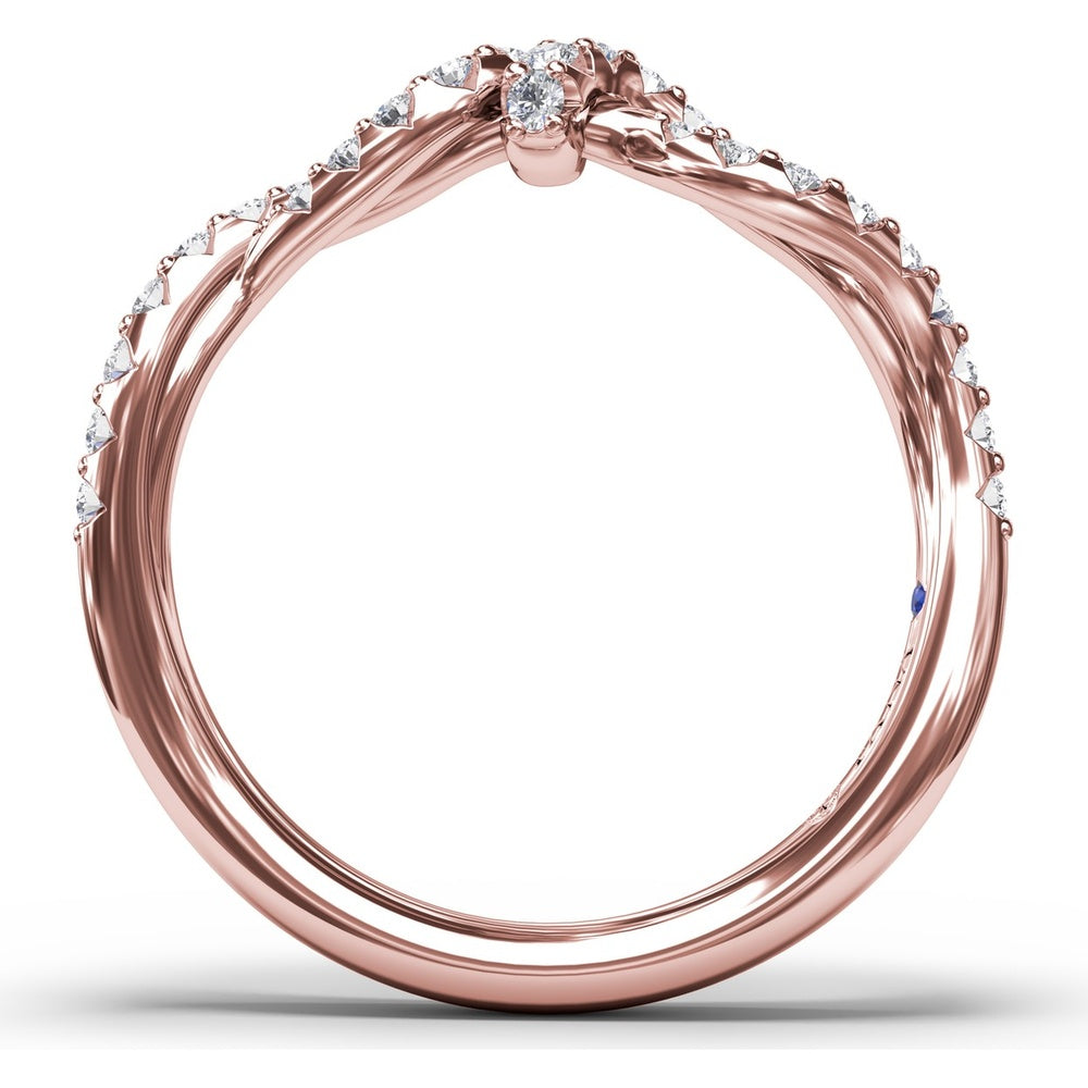 Tie the Knot Twisted Pavé Diamond Band by Fana - 0.34 Carat Total Diamond Weight