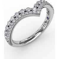 Tiered Prong Set Chevron Diamond Band by Fana - 0.40 Carat Total Diamond Weight