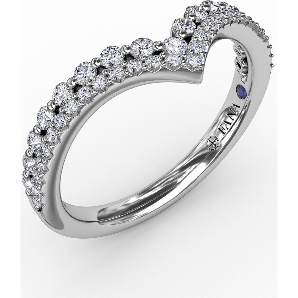 Tiered Prong Set Chevron Diamond Band by Fana - 0.40 Carat Total Diamond Weight