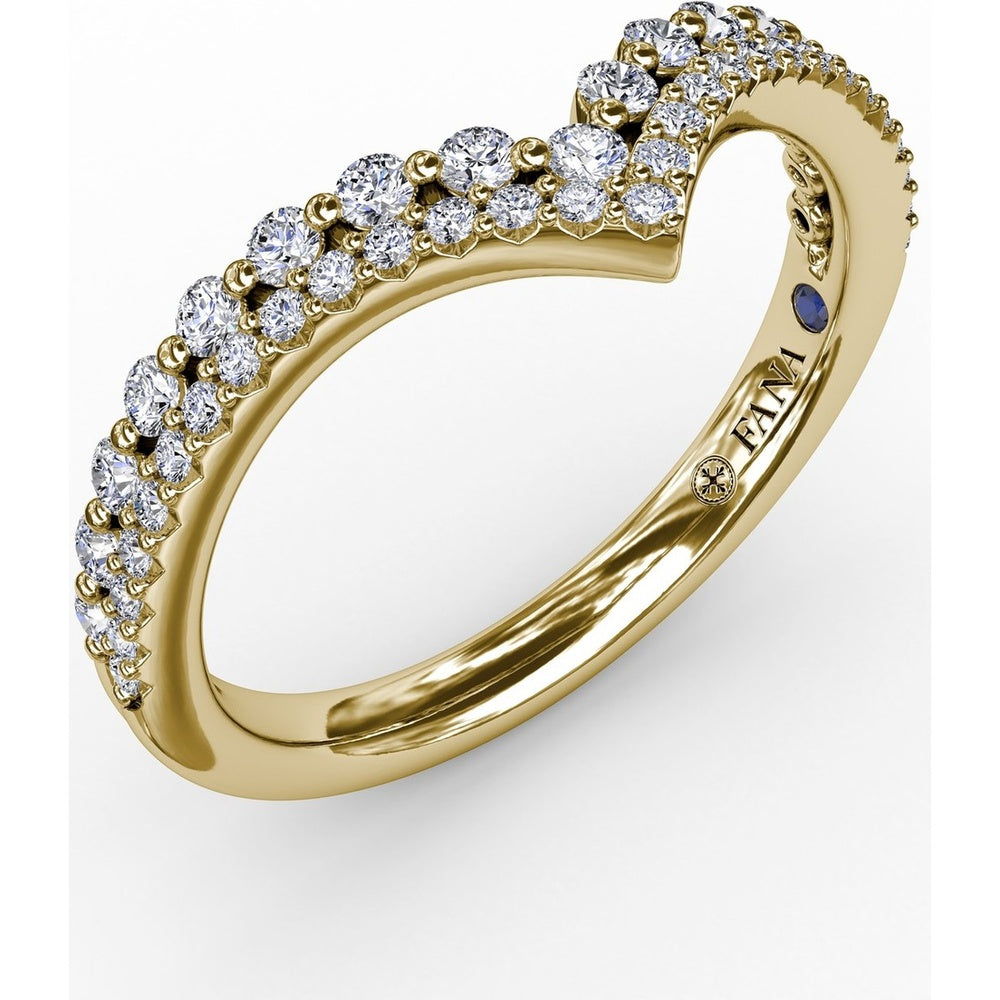 Tiered Prong Set Chevron Diamond Band by Fana - 0.40 Carat Total Diamond Weight