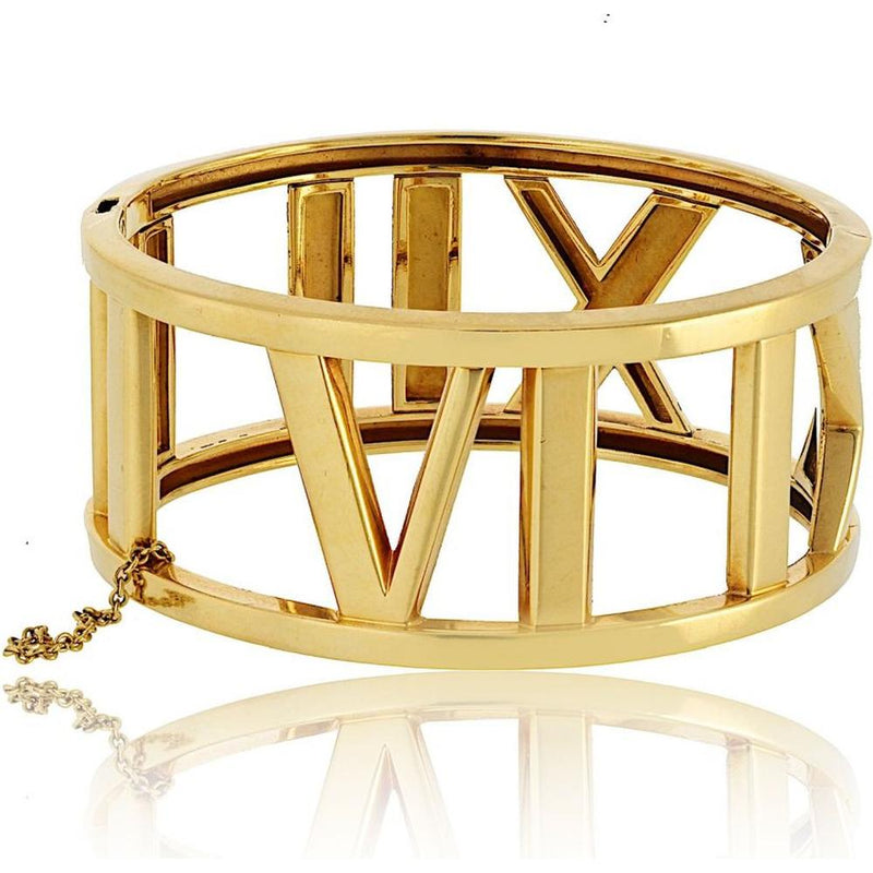 Tiffany 18K Yellow Gold 27mm Atlas Roman Numeral Hinged