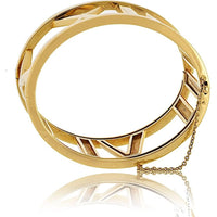 Tiffany & Co. 18K Yellow Gold 27mm Atlas Roman Numeral Hinged Bangle Bracelet for Small Wrists