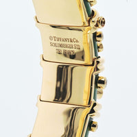 Tiffany & Co. 18K Yellow Gold Dark Green Enamel and Diamond Bangle Bracelet - 4.00 Carats Total Diamond Weight