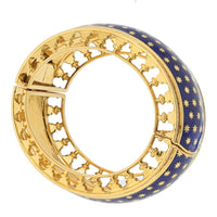 Tiffany & Co. Paloma Picasso 18K Yellow Gold Blue Enamel Star Bangle Bracelet with 2.30 Carat Total Round Diamond Weight