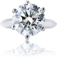 Tiffany & Co. Platinum 6-Prong Solitaire Engagement Ring with 5.02 Carat Round Diamond F/VS1 GIA Certified