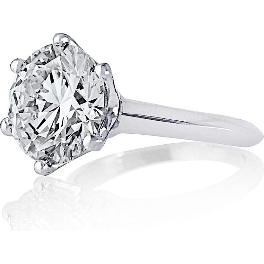 Tiffany & Co. Platinum 6-Prong Solitaire Engagement Ring with 5.02 Carat Round Diamond F/VS1 GIA Certified