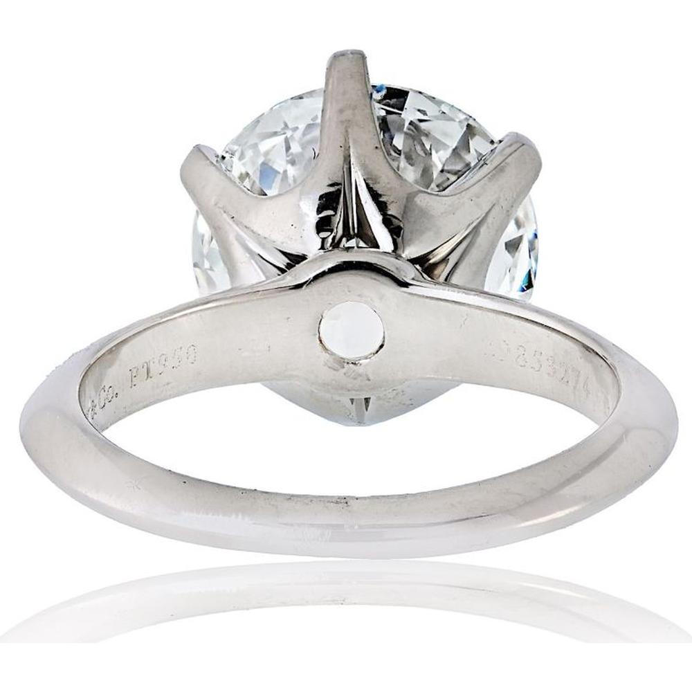 Tiffany & Co. Platinum 6-Prong Solitaire Engagement Ring with 5.02 Carat Round Diamond F/VS1 GIA Certified