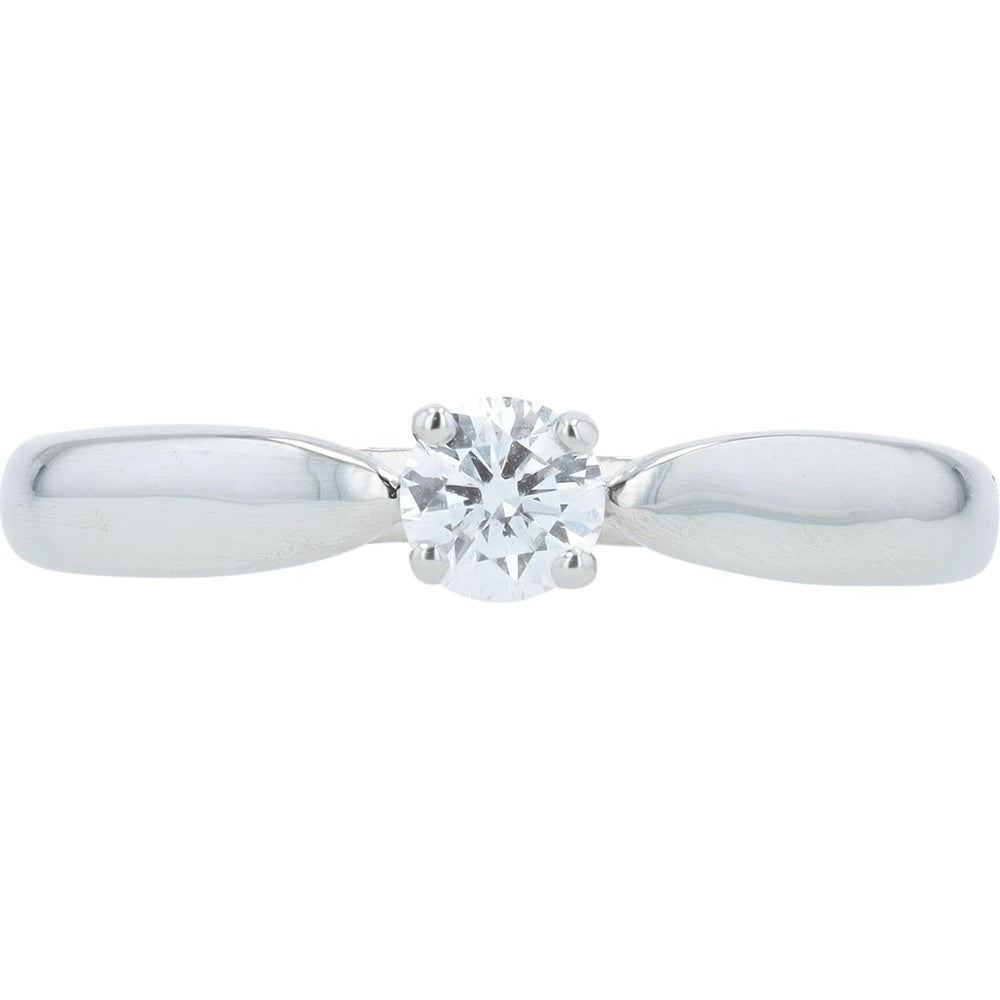 Tiffany & Co Platinum Harmony Round Diamond Solitaire Engagement Ring - 0.20 Carat Total Weight, E Color VS1 Clarity