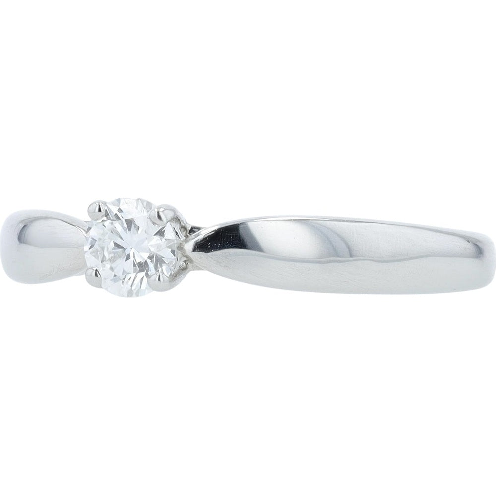 Tiffany & Co Platinum Harmony Round Diamond Solitaire Engagement Ring - 0.20 Carat Total Weight, E Color VS1 Clarity