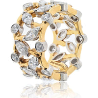 Tiffany & Co. Schlumberger Platinum & 18K Yellow Gold Vigne Diamond Ring - 2.65 Carat Total Diamond Weight
