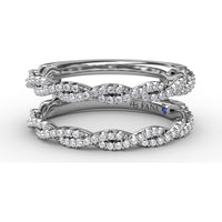 Tight Twist Diamond Insert Ring with Pavé Set Round Diamonds by Fana - 0.43 Carat Total Diamond Weight