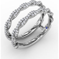 Tight Twist Diamond Insert Ring with Pavé Set Round Diamonds by Fana - 0.43 Carat Total Diamond Weight