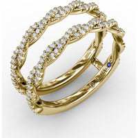 Tight Twist Diamond Insert Ring with Pavé Set Round Diamonds by Fana - 0.43 Carat Total Diamond Weight
