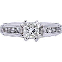 Timeless 14K White Gold Princess Cut Diamond Engagement Ring - 0.75 Carat