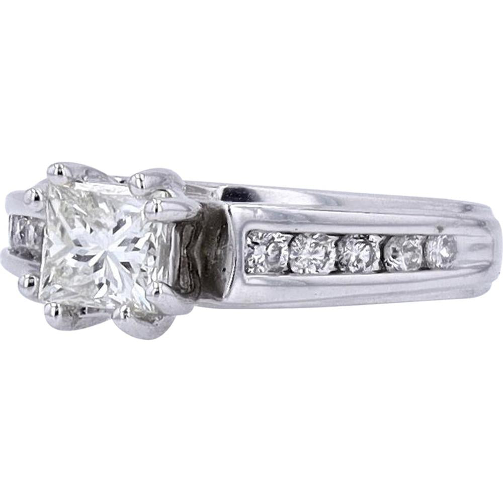 Timeless 14K White Gold Princess Cut Diamond Engagement Ring - 0.75 Carat