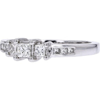 Timeless 14K White Gold Three Stone Diamond Engagement Ring - 1/2 Carat