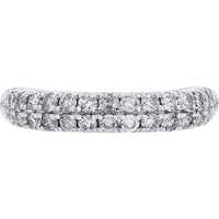 Timeless 14K White Gold Two Row Diamond Band - 1 Carat Total Weight