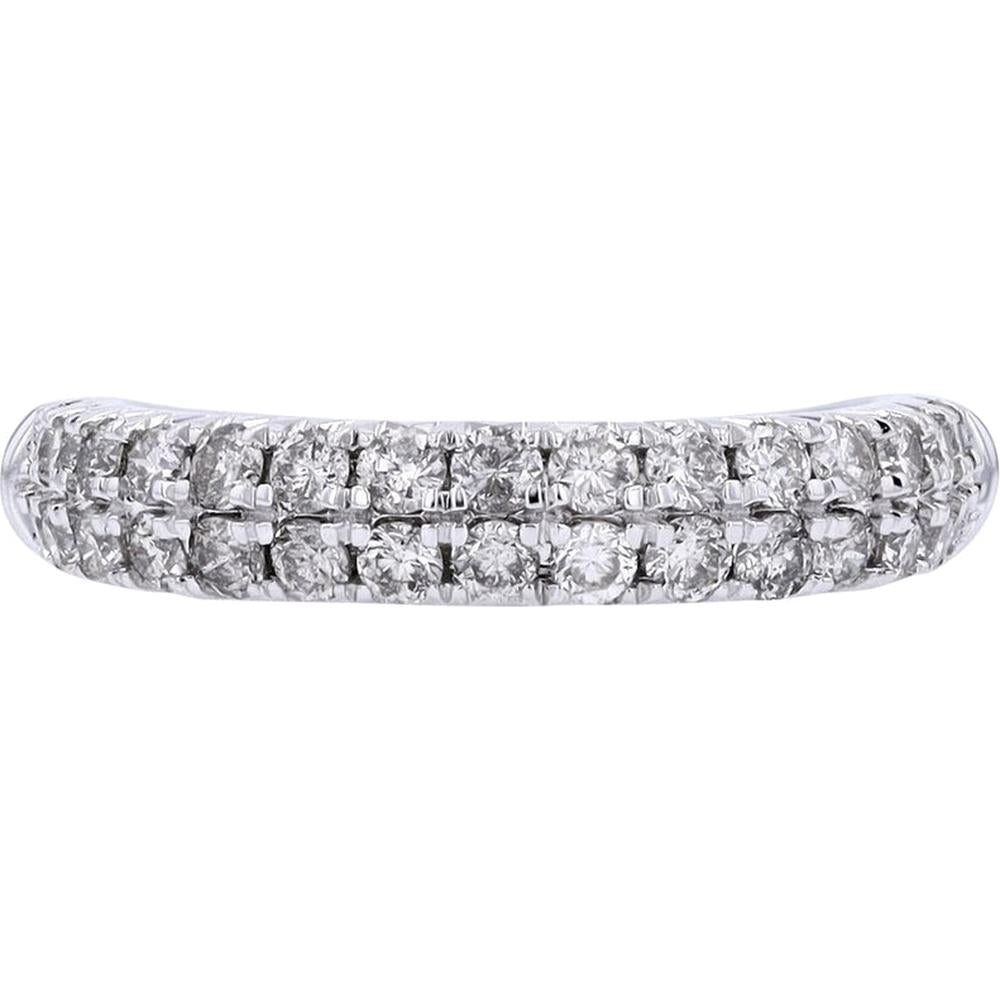 Timeless 14K White Gold Two Row Diamond Band - 1 Carat Total Weight