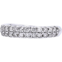 Timeless 14K White Gold Two Row Diamond Band - 1 Carat Total Weight